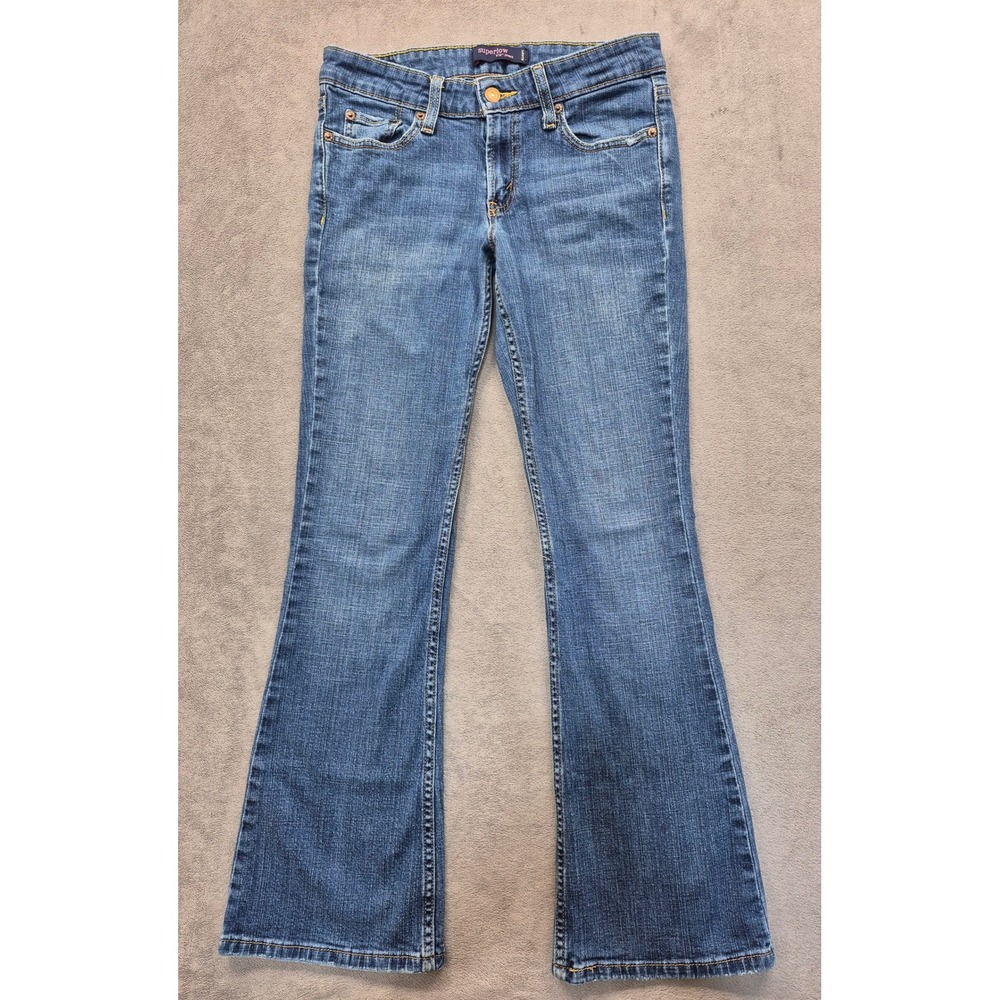 Levis 518 Superlow Womens 3S Low Rise Bootcut Jeans Medium Wash Denim Y2K